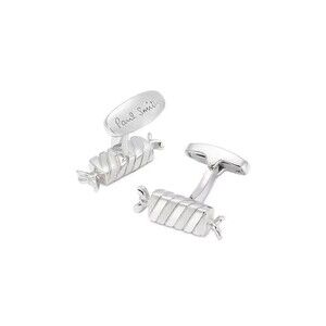PAUL SMITH Mens Cufflinks Silver Tone SWEET Candy Chocolate Spiral Twist $175
